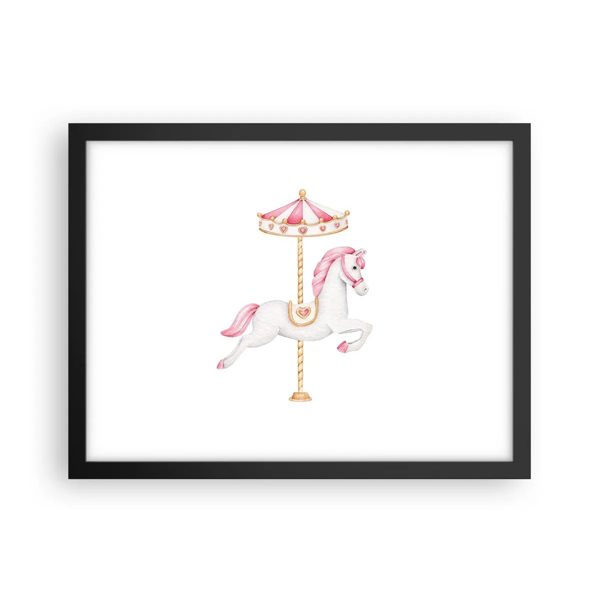 Plakat i sort ramme - Han satte af sted med en hov - 40x30 cm