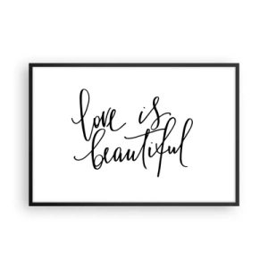 Plakat i sort ramme - Læs og gentag - 91x61 cm