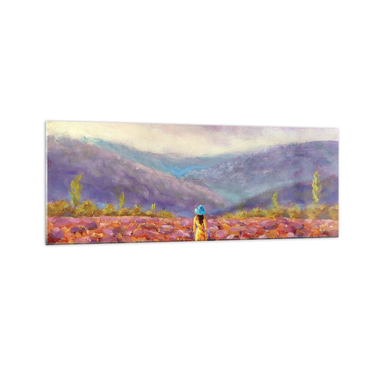 Billede på glas - I en verden af lavendel - 140x50 cm
