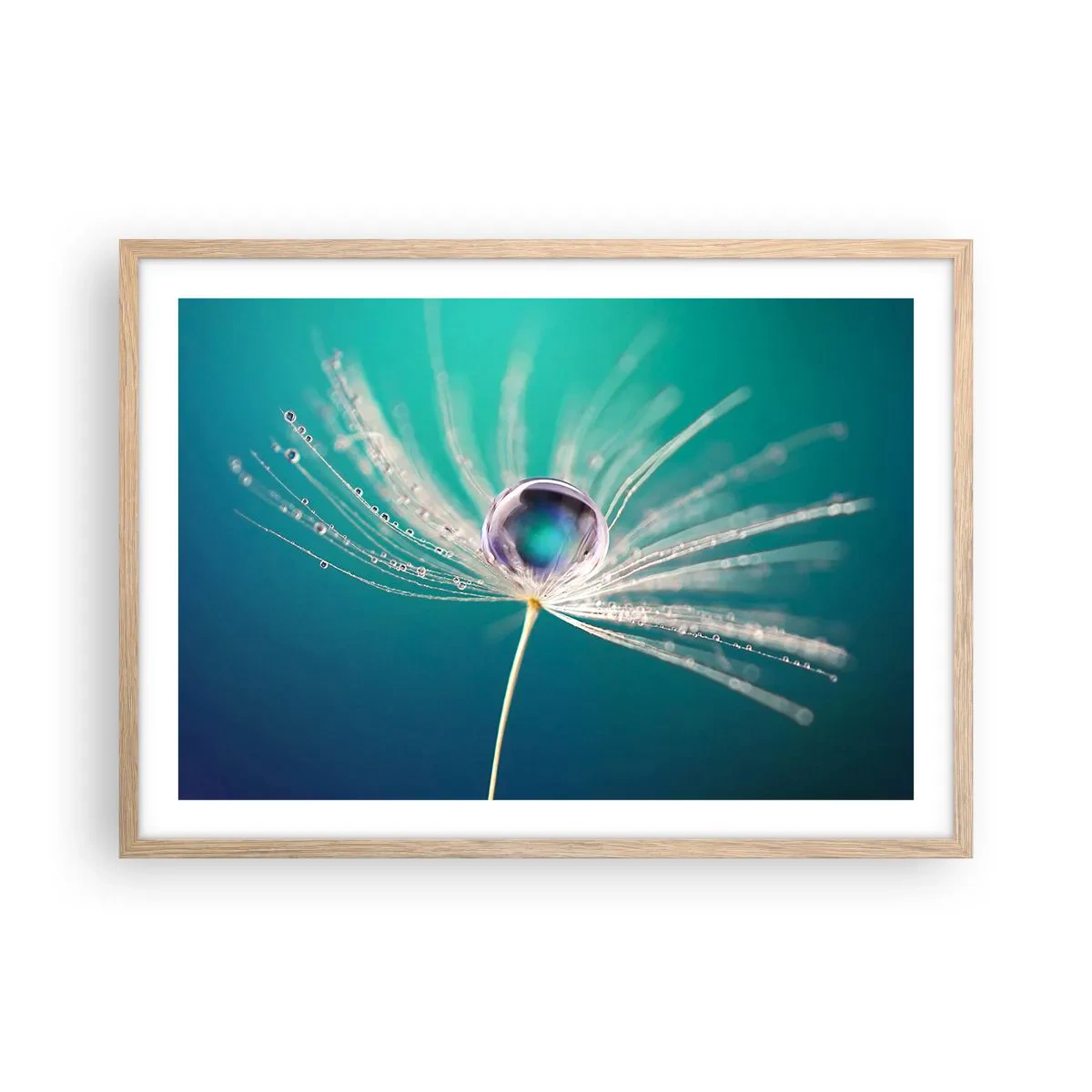 Plakat i ramme af lyst egetræ - Mystisk øjeblik - 70x50 cm