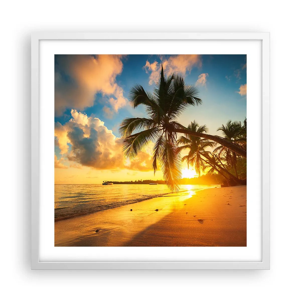 Plakat i hvid ramme - Caribisk drøm - 50x50 cm