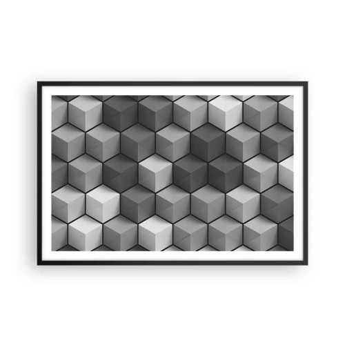 Plakat i sort ramme - Kubistisk puslespil - 91x61 cm