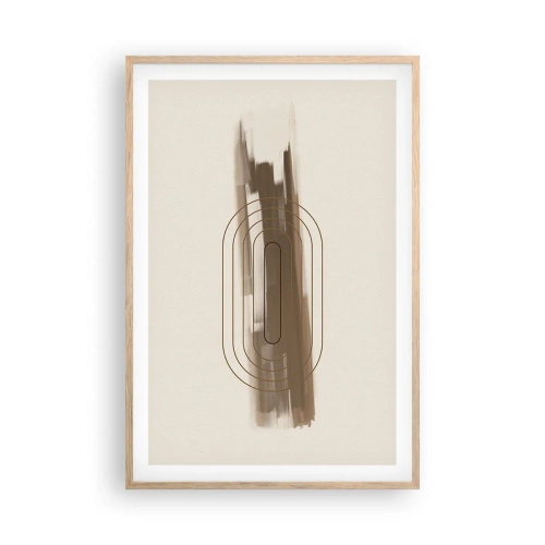 Plakat i ramme af lyst egetræ - Et pust af gråvejr - 61x91 cm