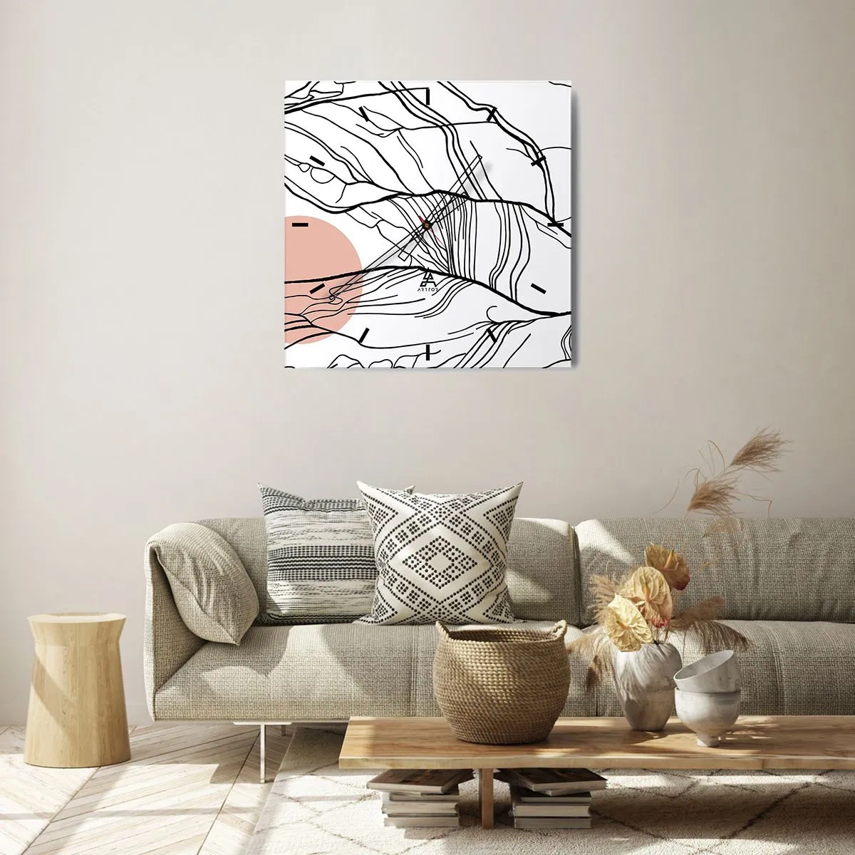 Vægur, Uret - I et netværk af kviste - 40x40 cm