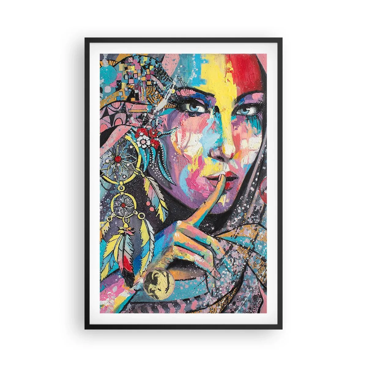 Plakat i sort ramme - Vær tavs, indtil du forstår - 61x91 cm