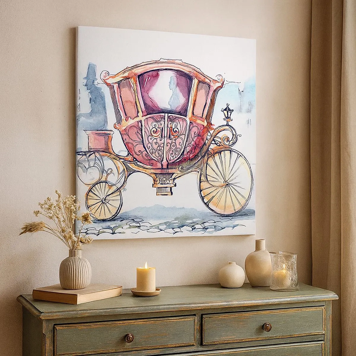 Lærredstryk - Billede på lærred - Til brylluppet eller til ballet? - 30x30 cm