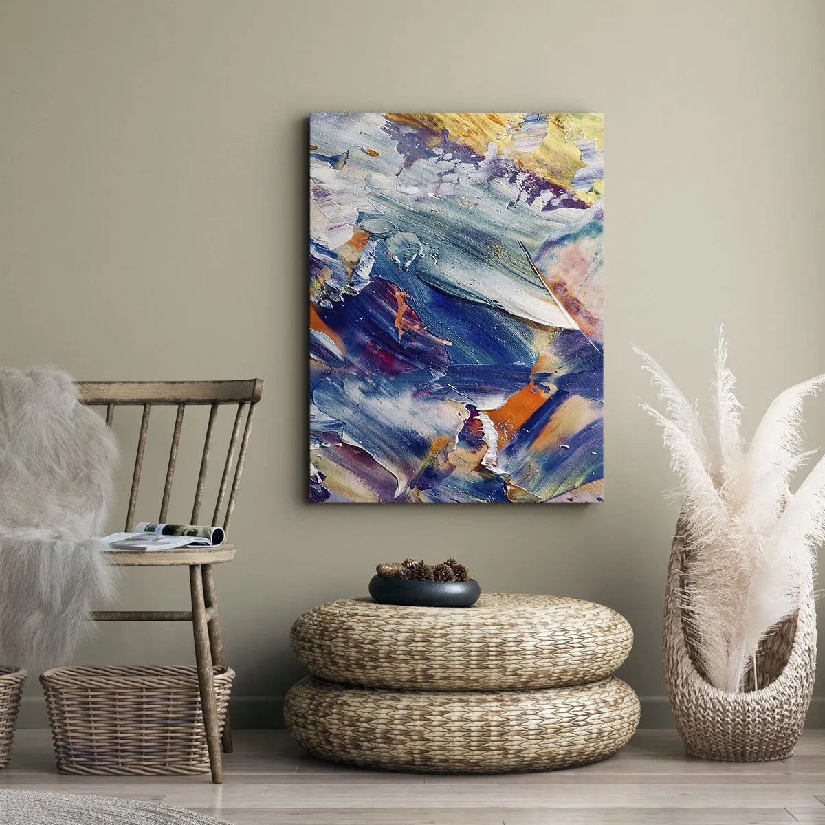 Lærredstryk - Billede på lærred - Forvirring af farver - 80x120 cm