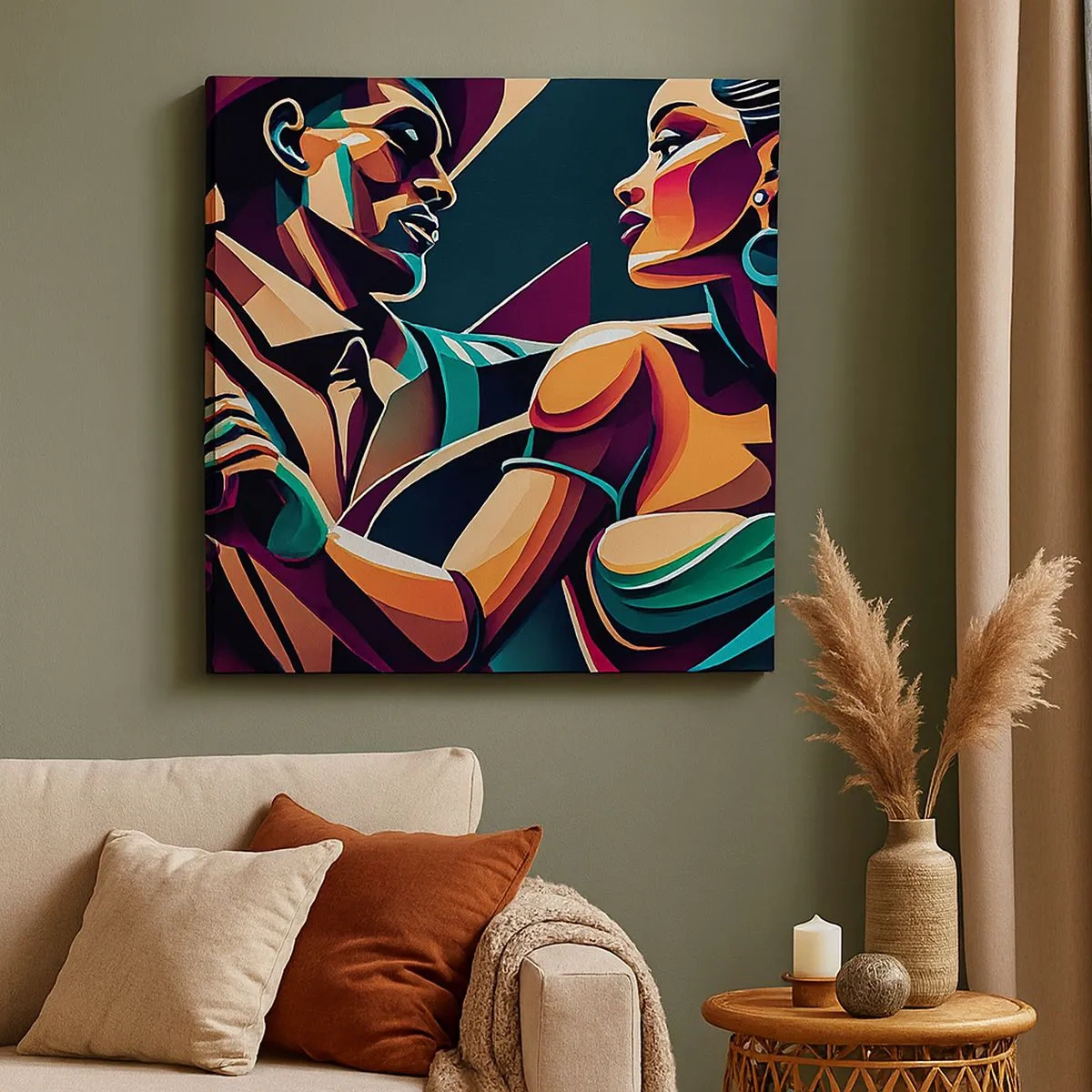 Lærredstryk - Billede på lærred - I hjertets rytme - 30x30 cm