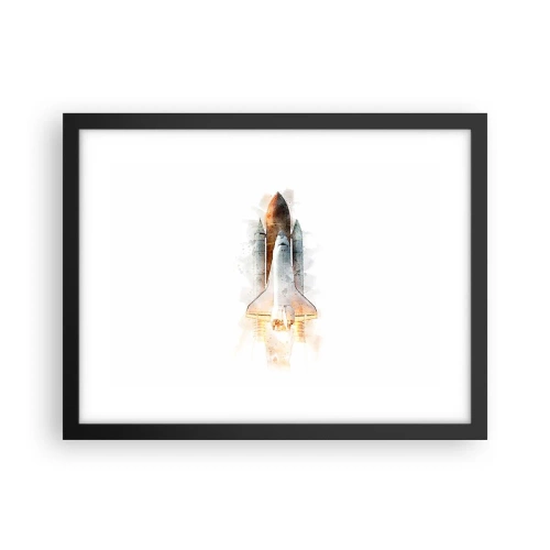 Plakat i sort ramme - Opdagelsesrejsende i starten - 40x30 cm