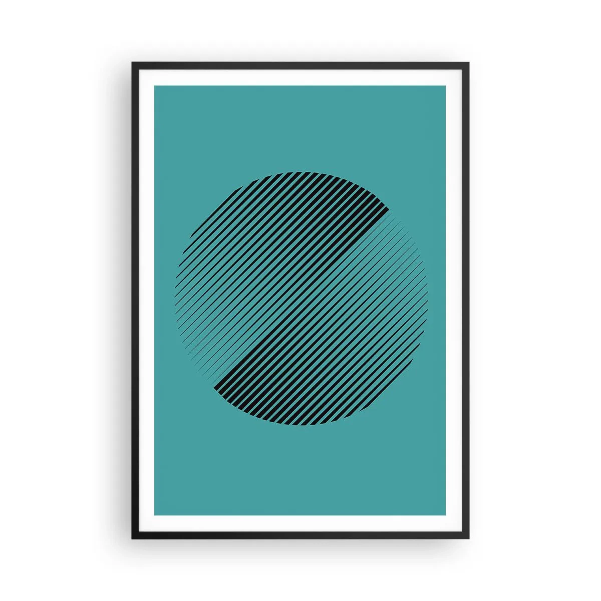 Plakat i sort ramme - Cirklen - en geometrisk variation - 70x100 cm