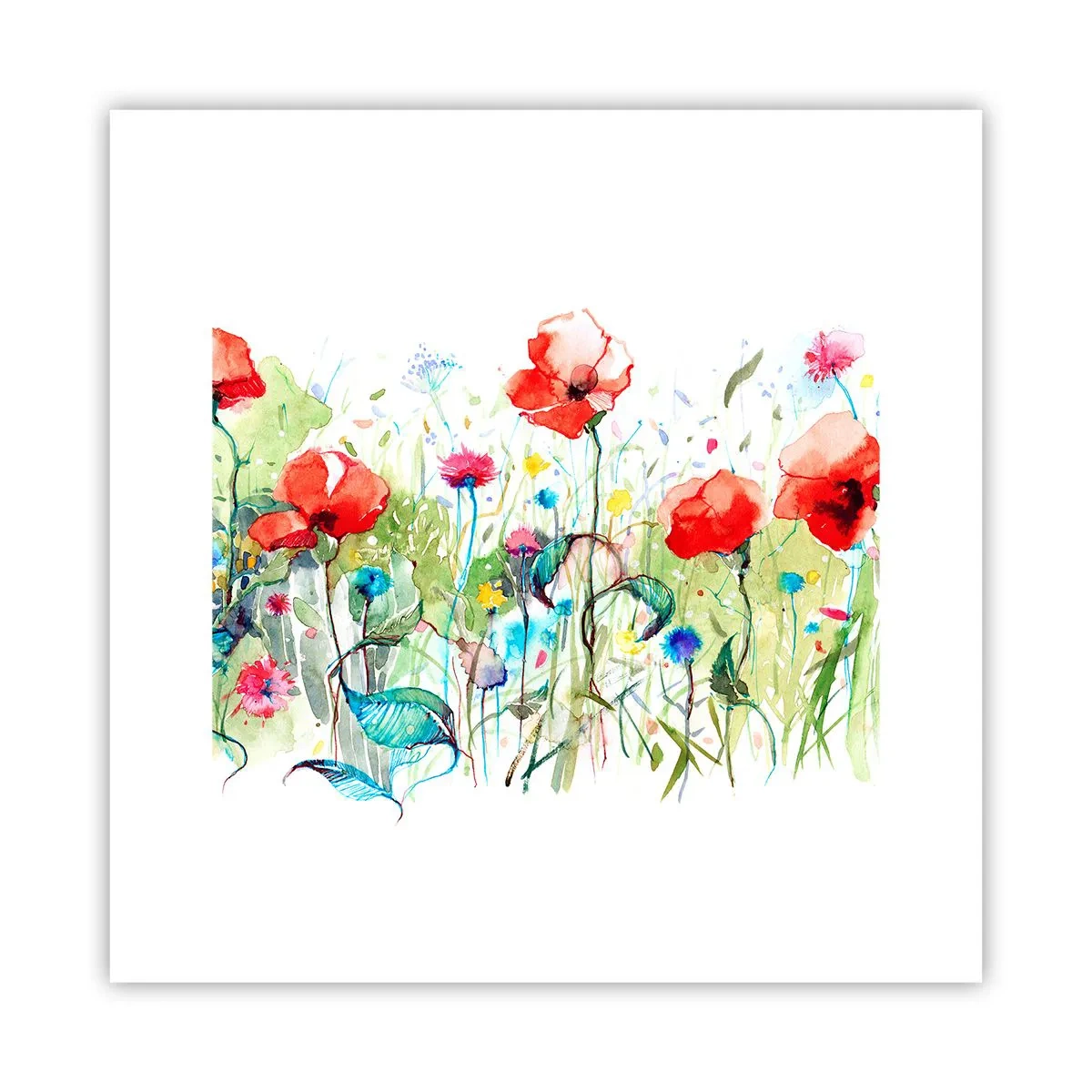 Plakat - En blomstrende eng i maj - 30x30 cm