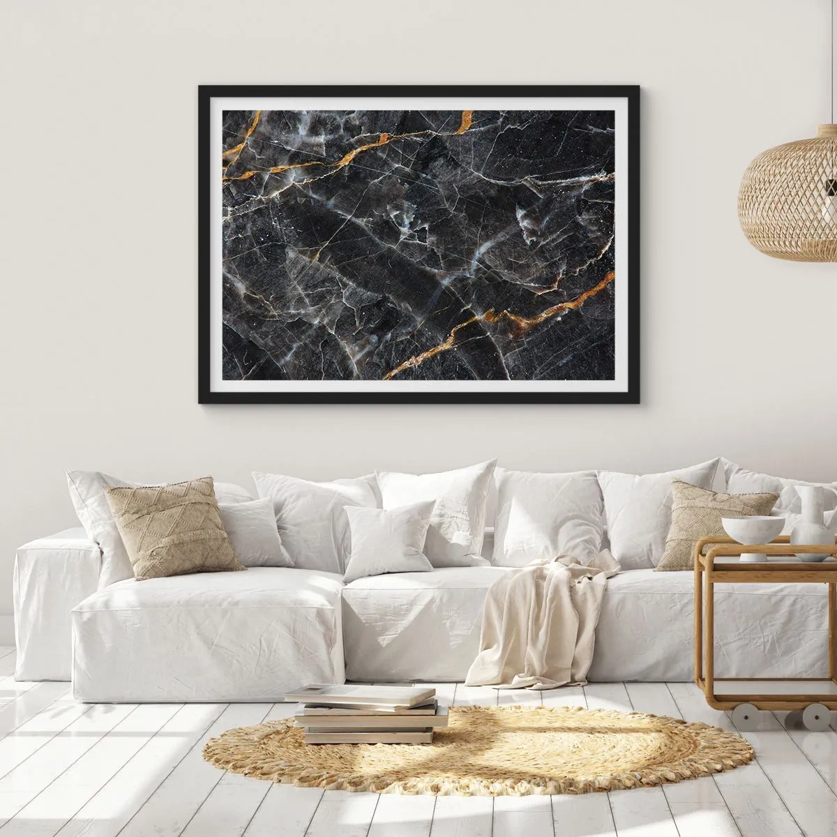 Plakat i sort ramme - En stens indre liv - 100x70 cm