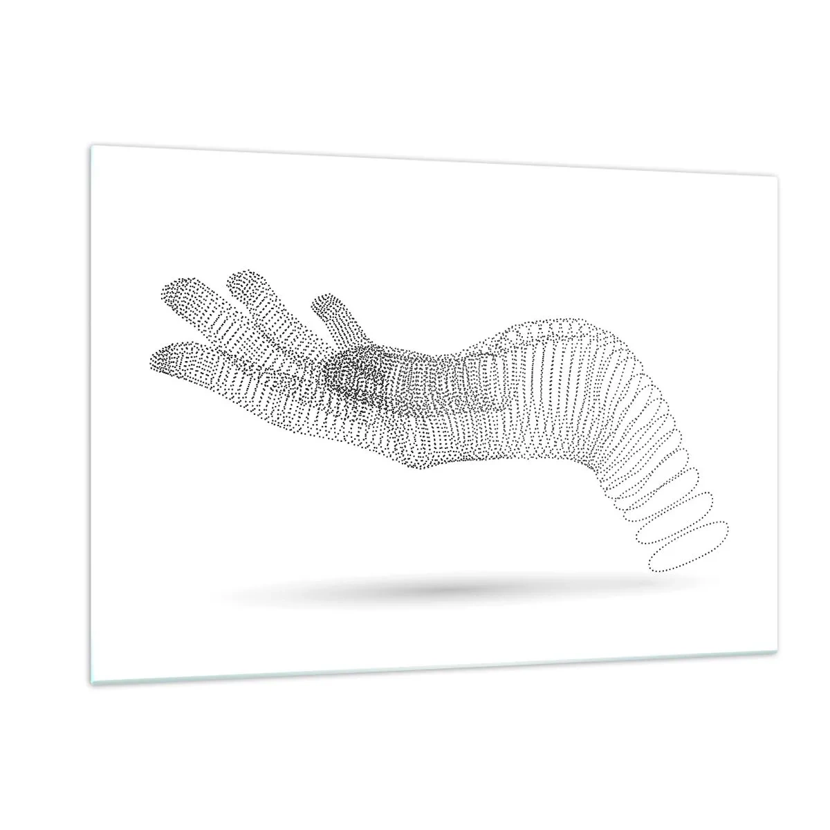 Billede på glas - Fjedrende hånd - 120x80 cm