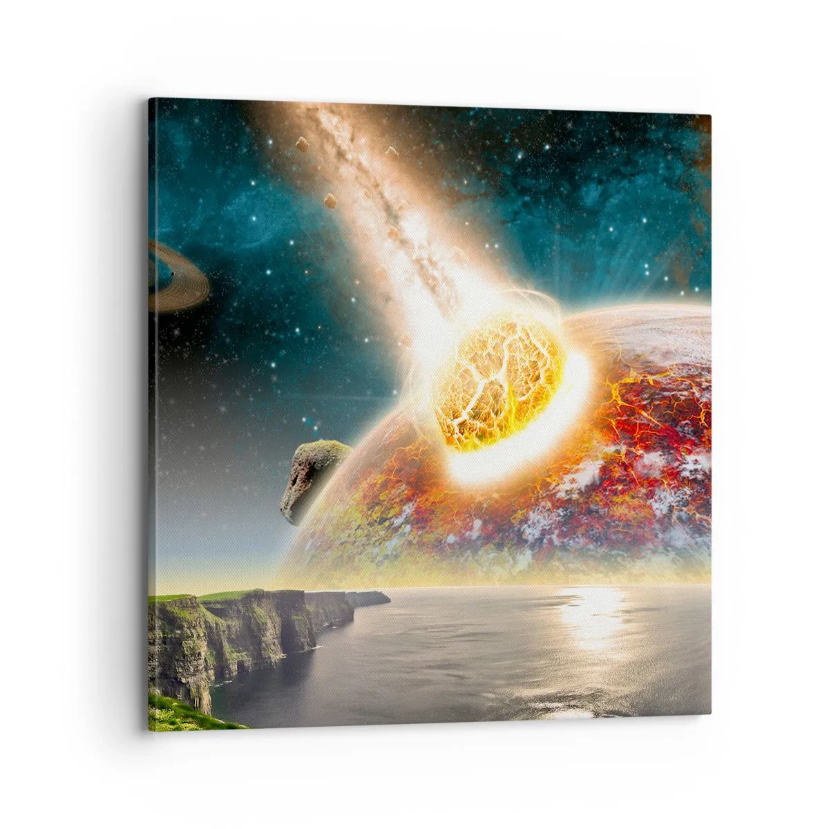 Lærredstryk - Billede på lærred - Kosmisk drama - 70x70 cm