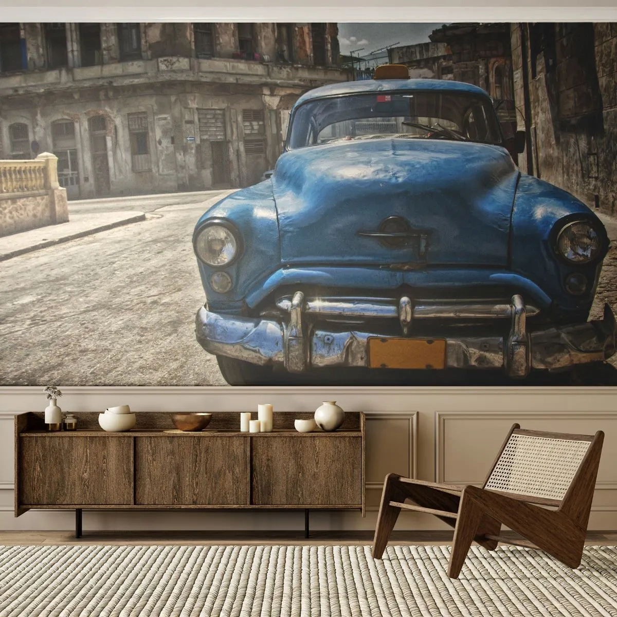 Fototapet Premium Sand - Det gamle er smukt - Automotive, Bil, Taxa - 100x70 cm