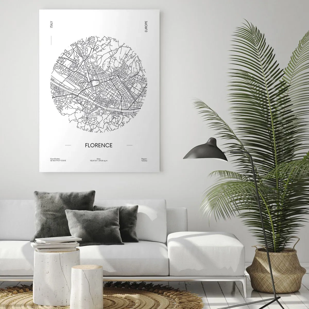 Billede på glas - Anatomi af Firenze - 50x70 cm
