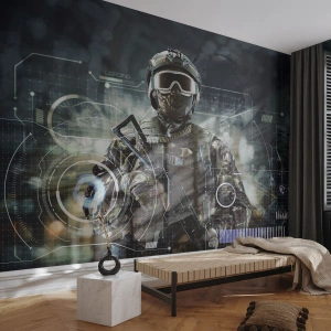 Fototapet Selvklæbende Deluxe Sticker - Magt til potens - Abstraktion, Soldat, Kommando - 150x105 cm