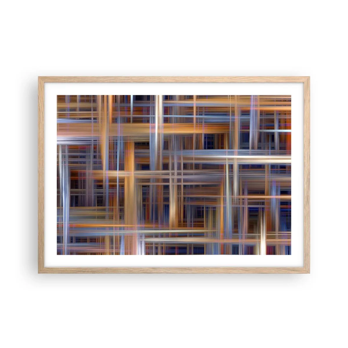 Plakat i ramme af lyst egetræ - Vævet af lys - 70x50 cm