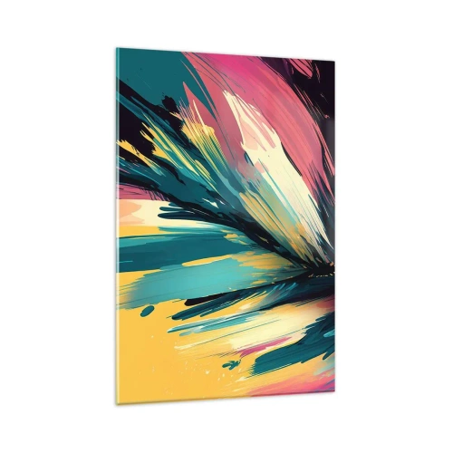 Billede på glas - Komposition - en eksplosion af glæde - 80x120 cm