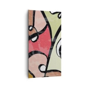 Lærredstryk - Billede på lærred - Pirouetter blandt farver - 65x120 cm