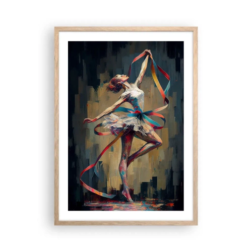 Plakat i ramme af lyst egetræ - Dans med et bånd - 50x70 cm