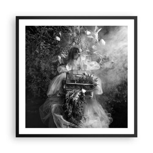 Plakat i sort ramme - Selve Moder - Naturen - 60x60 cm