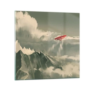 Billede på glas - Frygtløs pioner - 40x40 cm