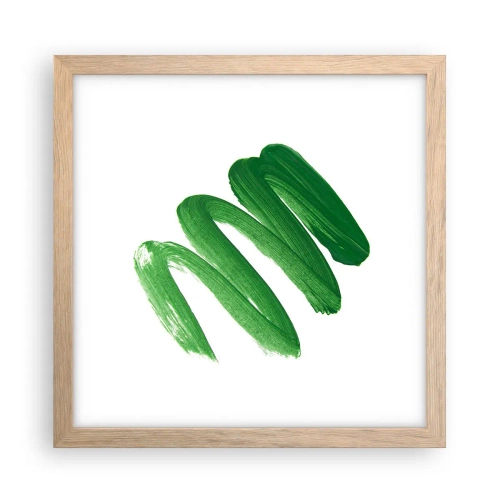 Plakat i ramme af lyst egetræ - En grøn vittighed - 30x30 cm