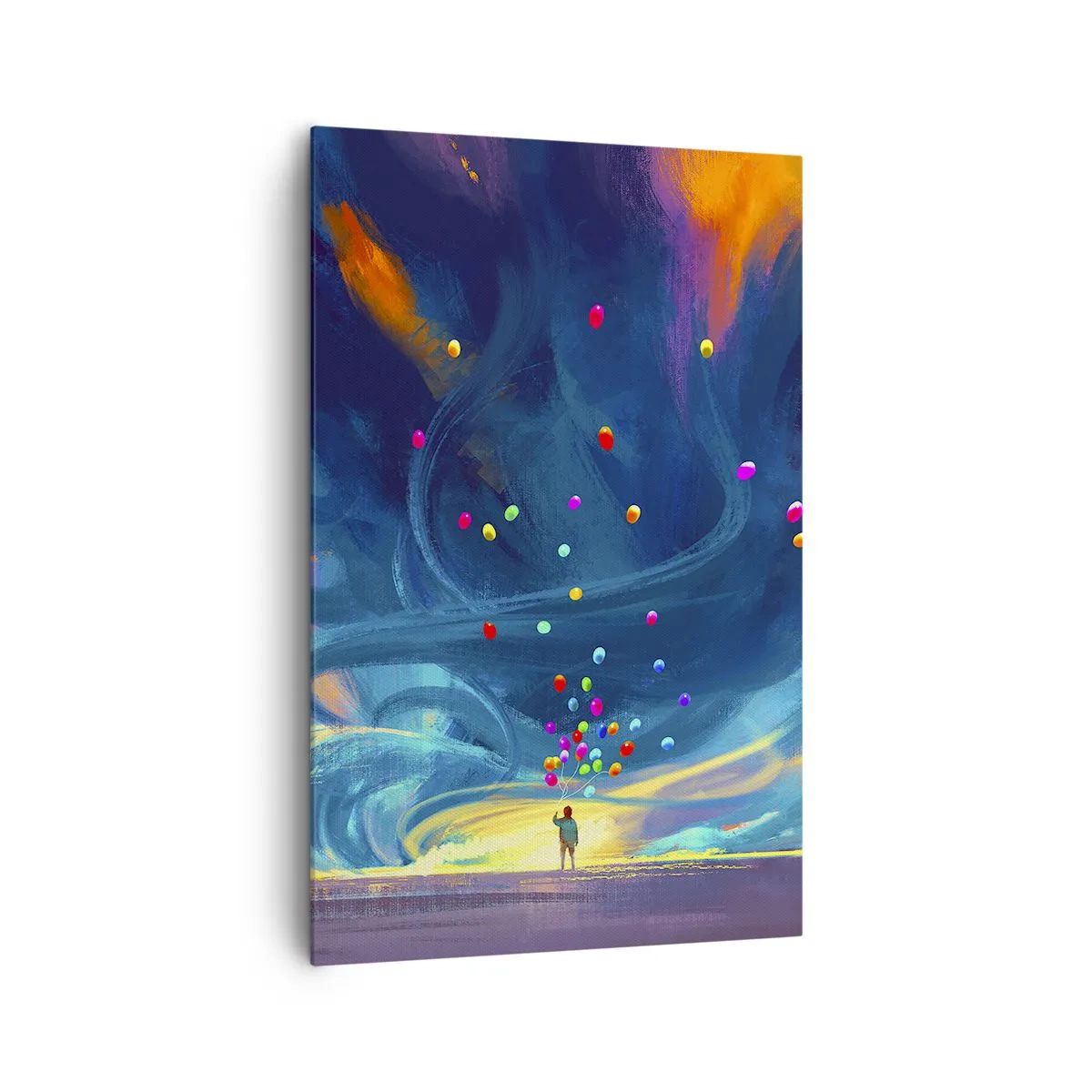 Lærredstryk - Billede på lærred - På en blå vind - 80x120 cm