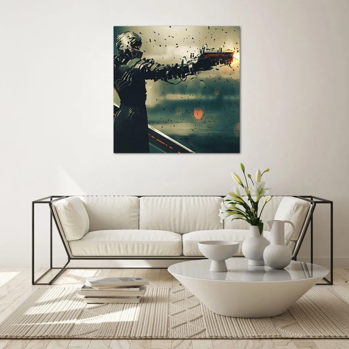 Billede på glas - Dødeligt våben - din helt egen Terminator - 60x60 cm