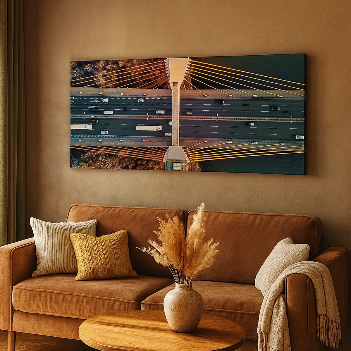 Lærredstryk - Billede på lærred - Bag vandet, bag skovene - 30x30 cm