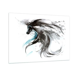 Billede på glas - Den sorte prins' galop - 100x70 cm