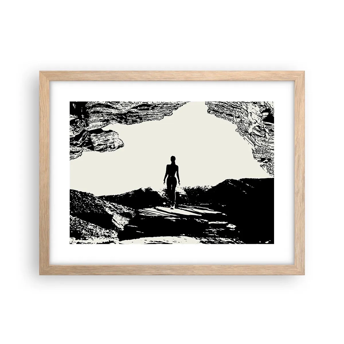 Plakat i ramme af lyst egetræ - Et nyt udseende - 40x30 cm