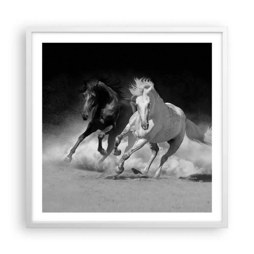 Plakat i hvid ramme - Frihedens galop - 60x60 cm