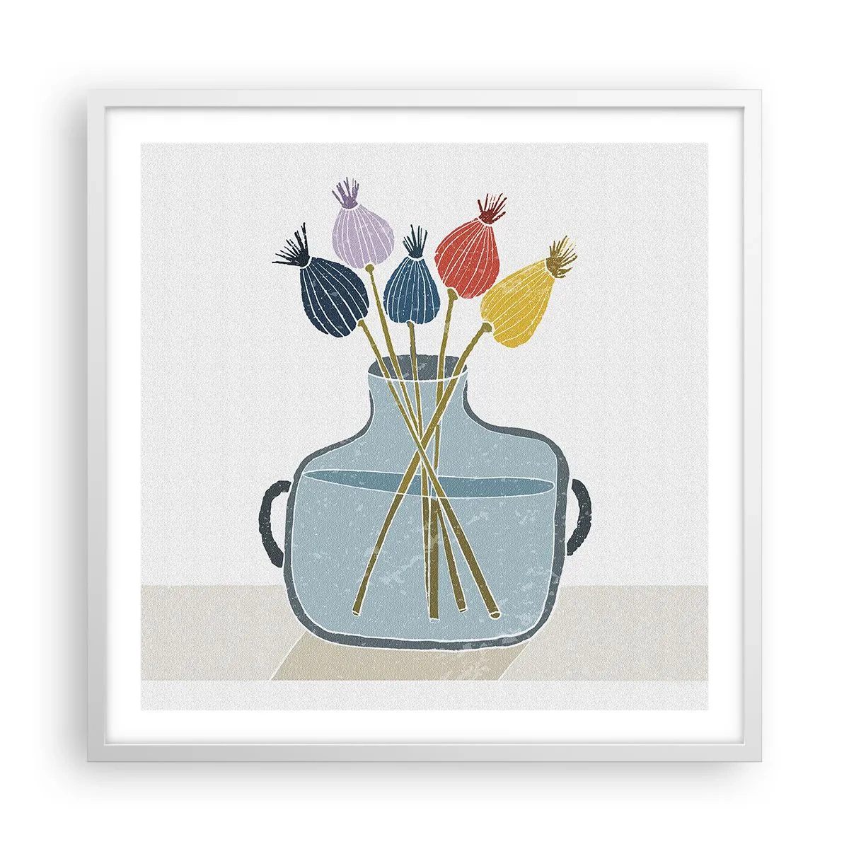 Plakat i hvid ramme - Som et valmuefrø - 60x60 cm