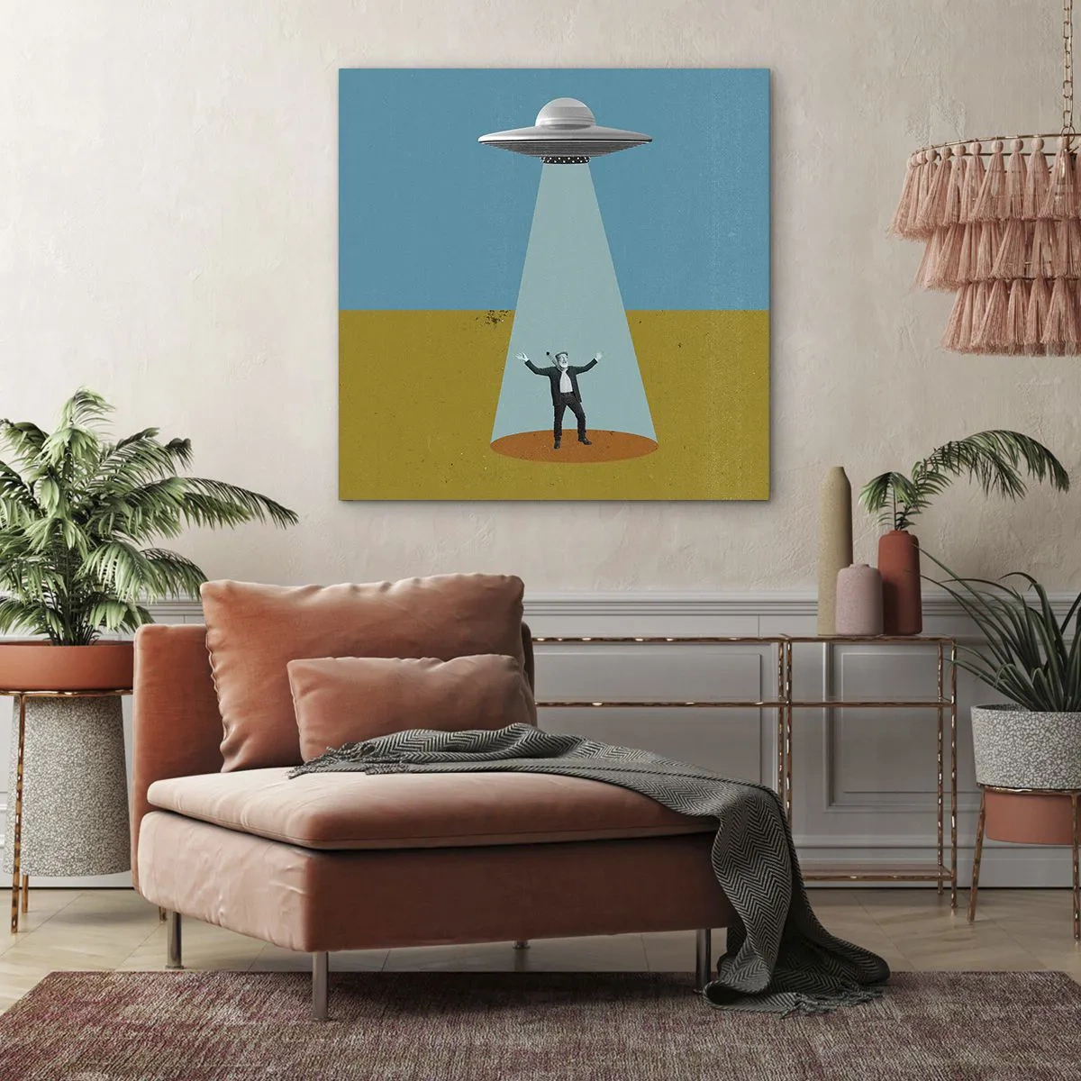 Lærredstryk - Billede på lærred - Et tæt møde - 60x60 cm