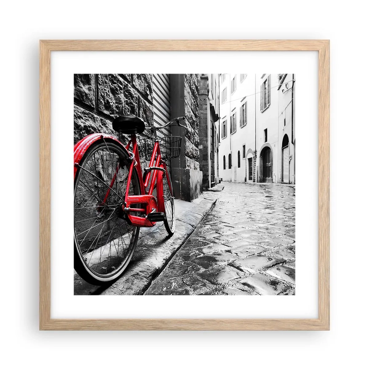 Plakat i ramme af lyst egetræ - Ægte skønhed ældes ikke - 40x40 cm