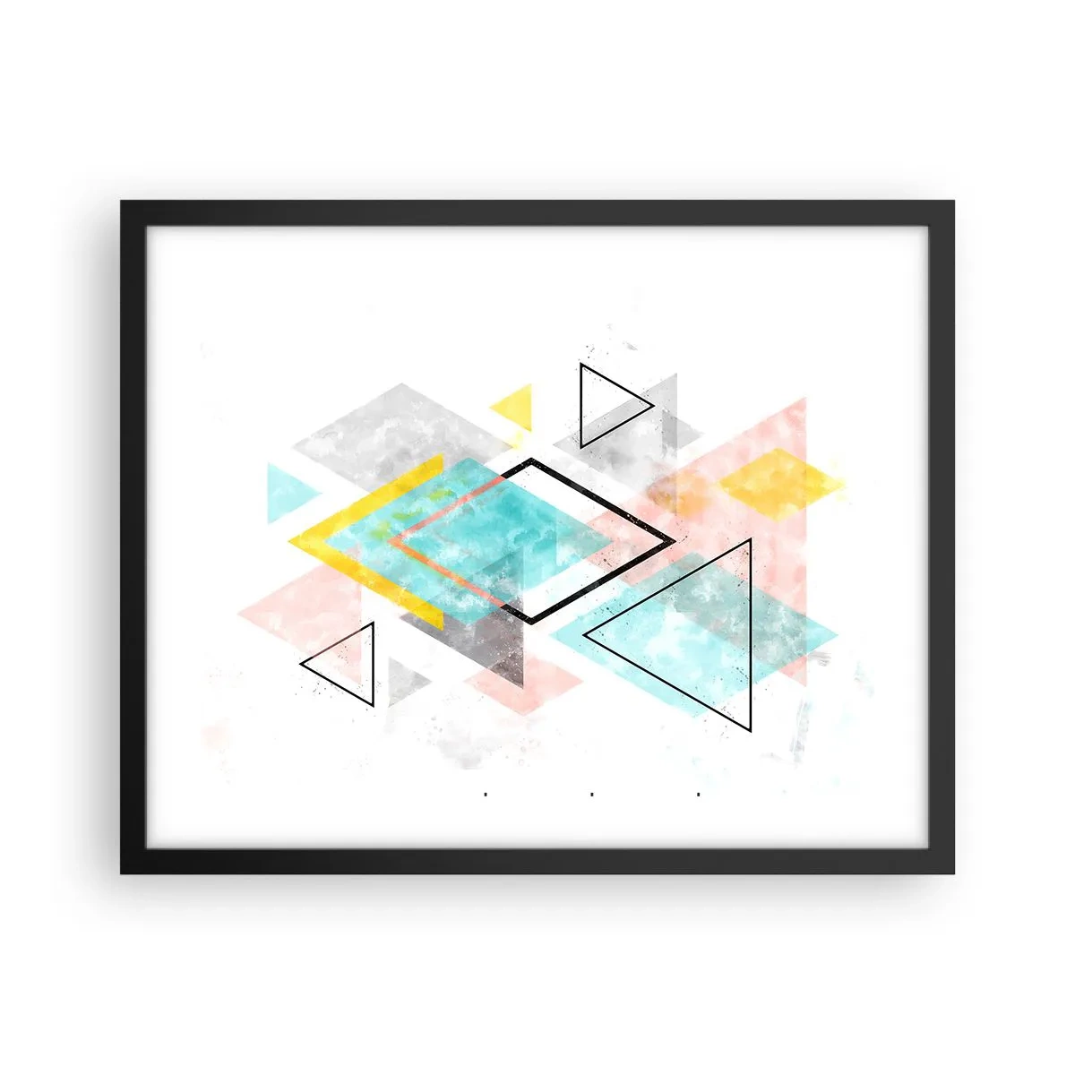 Plakat i sort ramme - Geometrisk leg - 50x40 cm