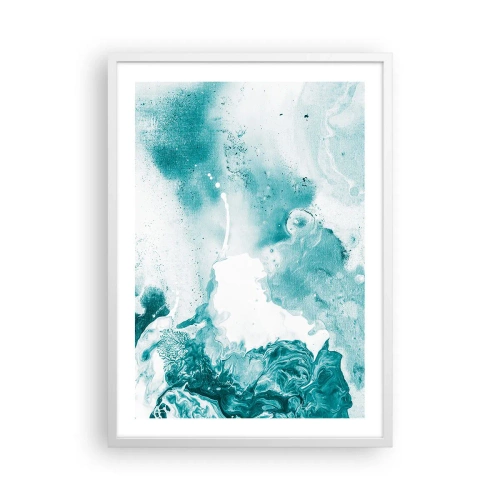 Plakat i hvid ramme - Blå oversvømmelsesflader - 50x70 cm