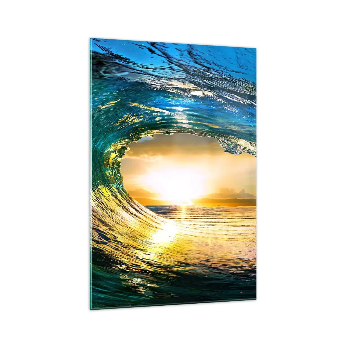 Billede på glas - I smaragdgylden krystal - 70x100 cm