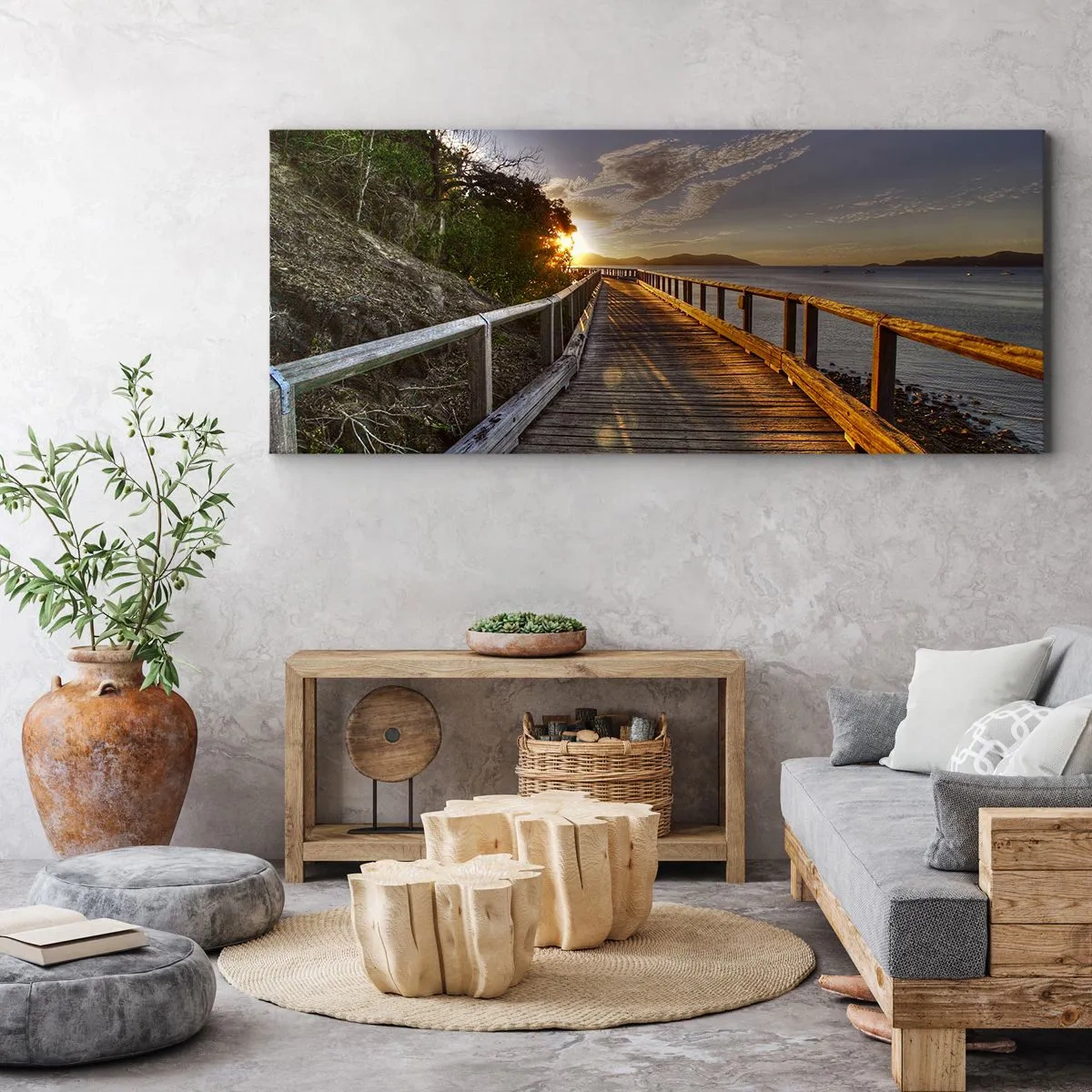 Lærredstryk - Billede på lærred - Gå, bliv ved med at gå mod solen - 160x50 cm
