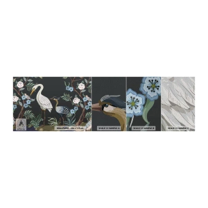 Prøve Fototapet Premium Sand - Fugleparade - Dyr, Blomster, Fugl - 100x30 cm