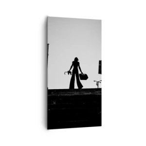 Lærredstryk - Billede på lærred - Vandring i byen - 65x120 cm