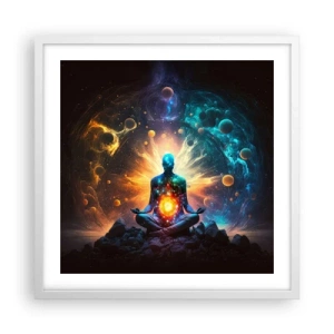 Plakat i hvid ramme - Kosmisk ro - 50x50 cm