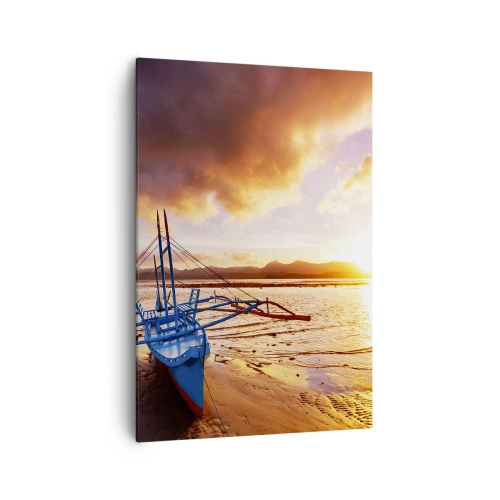 Lærredstryk - Billede på lærred - Efter en lang dag kan du strække dig ud på sandet - 70x100 cm