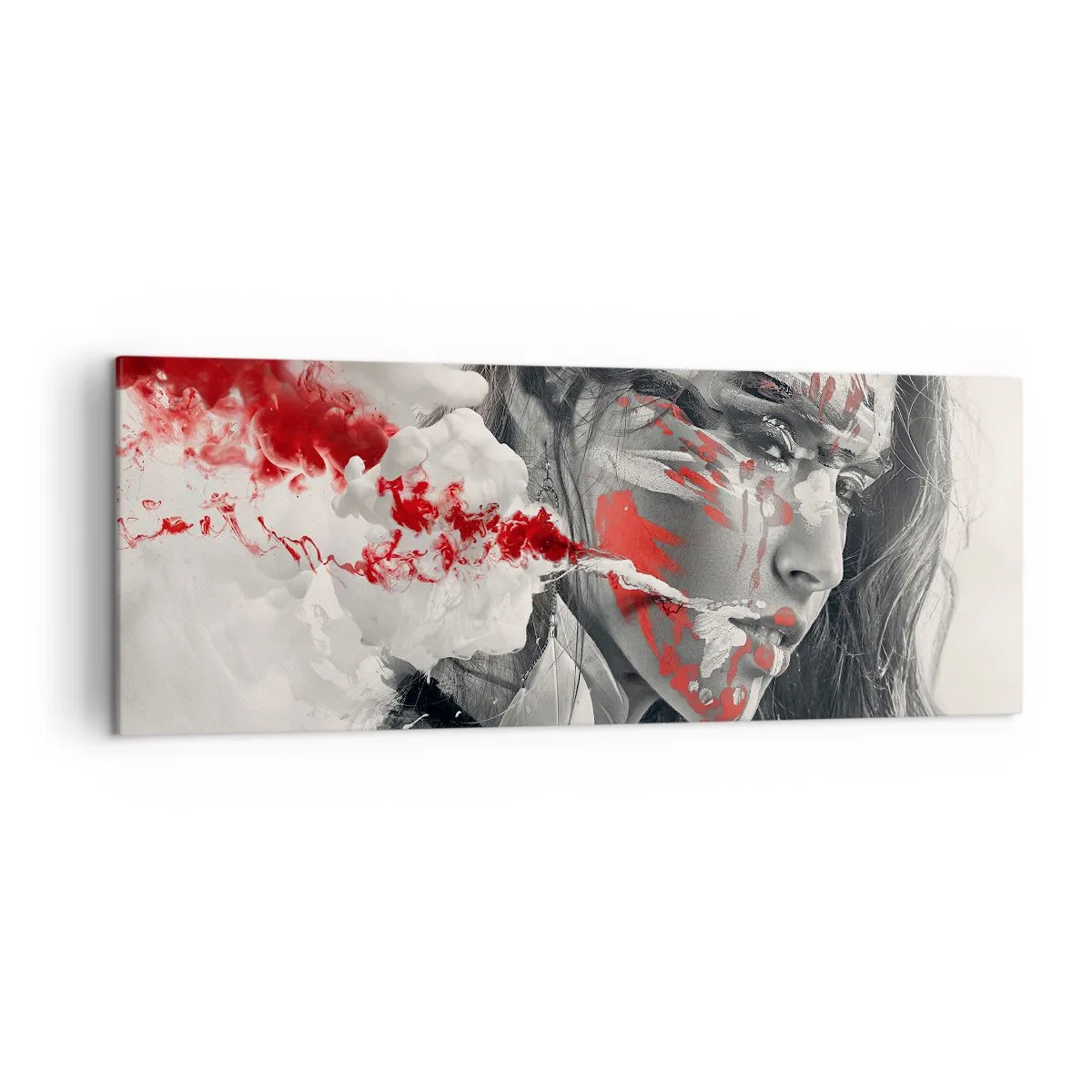 Lærredstryk - Billede på lærred - I det absurdes damp - 140x50 cm