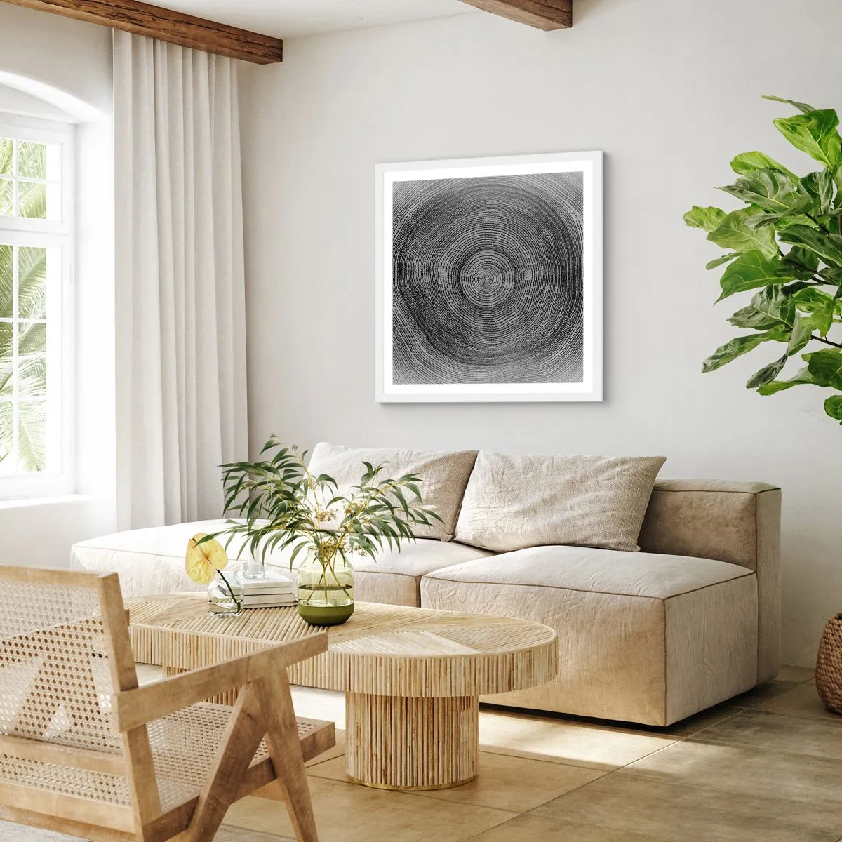 Plakat i hvid ramme - Et tegn på tiden - 40x40 cm