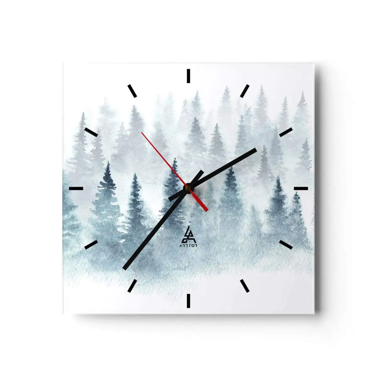 Vægur, Uret - Indhyllet i tåge - 40x40 cm
