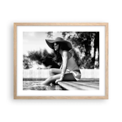 Plakat i ramme af lyst egetræ - Sommerdrøm - 50x40 cm