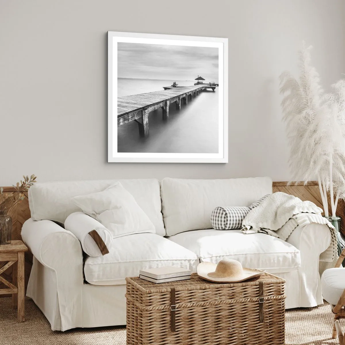 Plakat i hvid ramme - Ind i det fjerne - 40x40 cm
